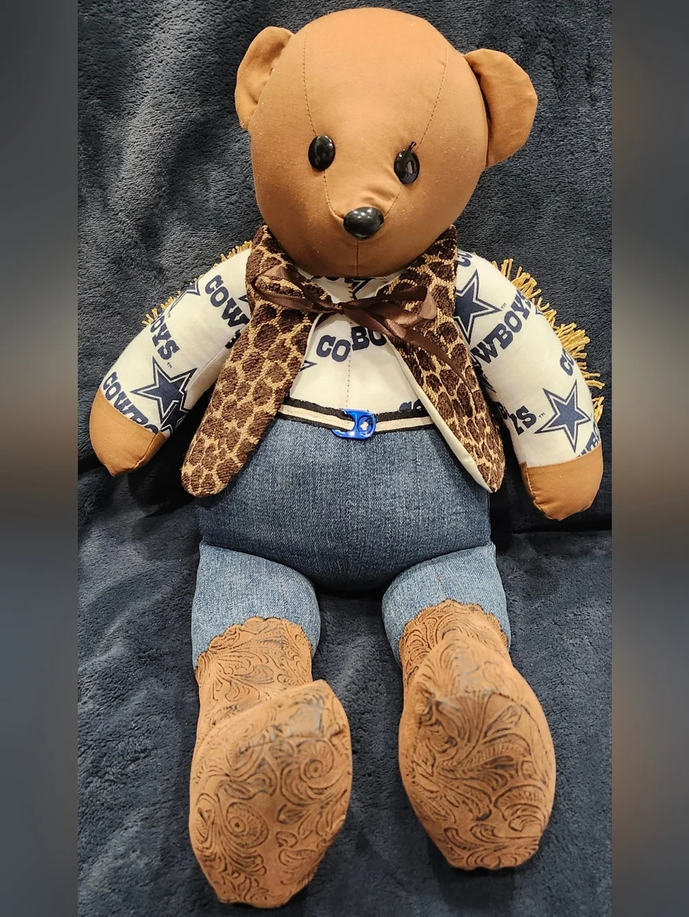 Handmade Dallas Cowboys Stuffed Teddy Bear Toy